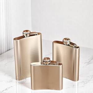 Pocket stainless steel hip flask set in <b>multiple</b> sizes ideal for travel groomsmen gifts or home bar accessories - Product Image 1