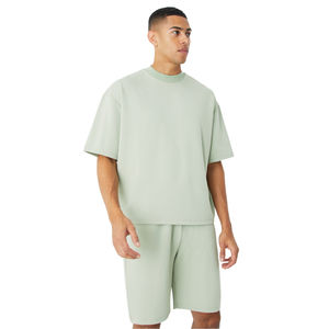 Vente en gros de t-shirts délavés à l'acide personnalisés pour hommes avec short t-shirts surdimensionnés décontractés pour l'été t-shirts et shorts délavés à l'acide - Product Image 1