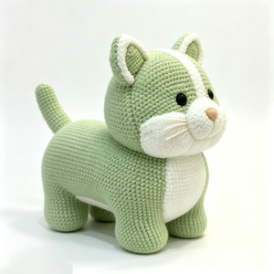 Customized Crochet <b>cat</b> <b>plush</b> toy, amigurumi <b>cat</b>, handmade knitted stuffed animal, soft crochet stuffed kitty,baby safe <b>plush</b> toy - Product Image 2