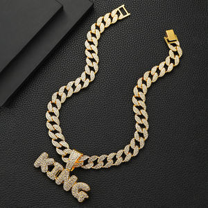 Collar de plata esterlina 925 con colgante de diamante de moissanita blanca para fiestas de Hip Hop collar de cadenas finas - Product Image 1