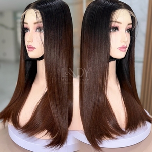 Meilleure qualité 100% perruque de cheveux humains vietnamiens Ombre couleur dentelle avant perruques cheveux vierges - Product Image 5