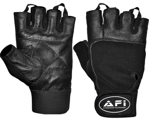 Black Leather Fitness <b>Gloves</b> Fingerless Training <b>Gloves</b> Weightlifting Workout <b>Grip</b> <b>Gloves</b> for Gym - Product Image 1