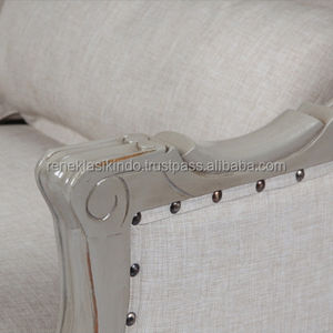 Living Room Chairs Serial Number 2304, Made Of Dark Mahogany Wood, With <b>Thick</b>, Soft <b>Foam</b> Seats And Backrests And Soft Fabric - Product Image 5