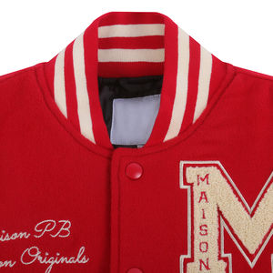 Veste de baseball universitaire en cuir avec logo brodé en chenille de haute qualité personnalisée, manches en laine, lettres brodées - Product Image 3