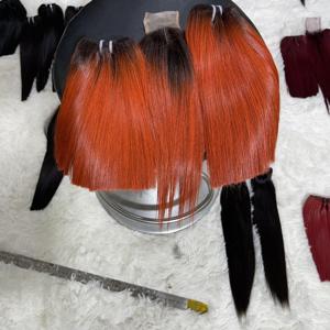 Factory Prices Ombre Orange Bone Straight Virgin Human Hair Bundles 1B/Burg <b>Cheap</b> Hair <b>Extension</b> Bundles raw hair - Product Image 6