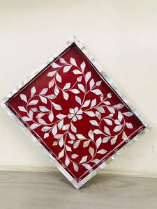 Handmade <b>Mother</b> of Pearl Serving Tray Custom Size for Storage Decorative Wood Kitchen & Dining Table Gift at Best Price - Product Image 5