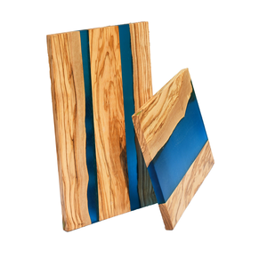 Planche à fromage en bois en résine bleue unique accessoire ménager rond personnalisation des blocs à découper - Product Image 6