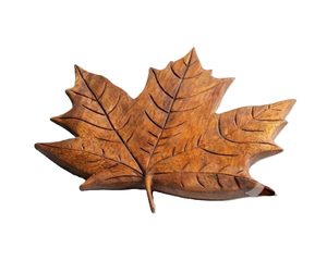 Handmade <b>Wooden</b> Maple Leaf Wall Art Carved <b>Rustic</b> Decor for Living Room - Product Image 1