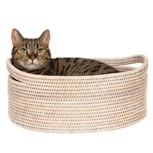 <b>Rattan</b> basket with integrated handle Handmade Storage Baskets Natural <b>Rattan</b> Modern Multifunction Made in Viet - Product Image 3