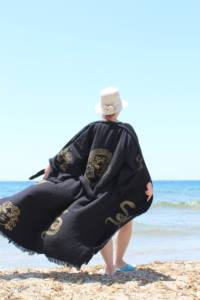 Turkish Kaftan <b>Dressing</b> <b>Gown</b> 100% Cotton Natural Dye Long <b>Hooded</b> <b>Black</b> Home Hotel Spa Beach Good Quality Plus Size Best Price - Product Image 5