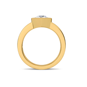 Stylish <b>Mens</b> Yellow Gold <b>Ring</b> Featuring Marquise Cut Lab Grown Diamond with Bold Hexagon Setting <b>for</b> Modern Fashion - Product Image 2