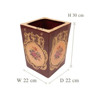 Maceta Decorativa de Porcelana, Macetero Cuadrado Rojo de Lujo - Product Image 4