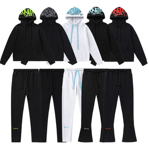 High Quality Custom Casual Clothing Blank <b>Plain</b> Vintage Pullover <b>Tracksuits</b> Set for Men Top Selling Sweat Suits For Man - Product Image 1