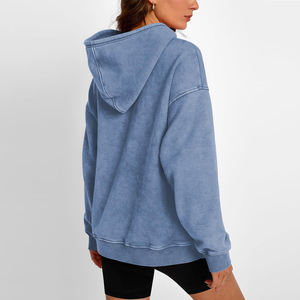 Venta Directa de Fábrica Sudadera con Capucha Lavada al Ácido para Mujer con Logotipo Personalizado Diseño OEM Sudaderas con Capucha Lavadas al Ácido de Alta Calidad Personalizadas para Chicas - Product Image 4