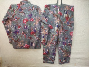 Robe d'été en coton indien décontractée imprimé oiseau chemise longue pyjama vêtements de nuit d'hiver à fleurs ensemble de pyjama de demoiselle d'honneur respirant noël - Product Image 3