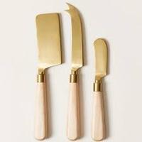 Ensemble de 4 outils de service pour fromage et beurre en acier inoxydable avec manche en bois – Meilleur produit, best-seller – Ensemble de couteaux à fromage