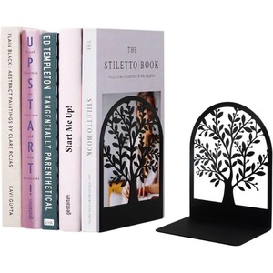 Porte-livres moderne en forme d'arbre, aluminium noir mat, design cintré, inspiré de la nature, décoration de bibliothèque, artisanat métallique minimaliste, arbre de vie - Product Image 1