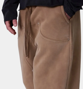 Pantalones acampanados apilados de cintura alta para hombre, forro polar grueso, pierna ancha, ajuste informal, aspecto desteñido al sol, moda de otoño e invierno, ropa cálida - Product Image 4