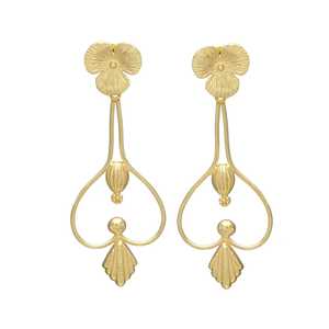 Nuevo pendiente colgante de flor dorada a la moda, pendiente chapado en oro, pendiente de diseñador, nuevo pendiente de moda - Product Image 1