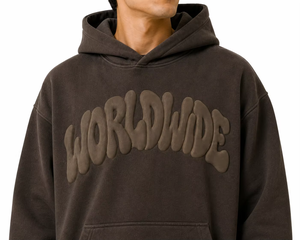 Custom Oversized <b>Hoodie</b> with Puff Print Logo | OEM Heavyweight Streetwear Pullover <b>Hoodie</b> for Men - Product Image 6