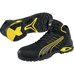 Botas de Seguridad de Cuero PUMA S3L FO SR 20345:2022, Color Negro/Amarillo, Talla 42 - Product Image 1