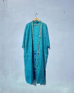 Suministro directo de ODM, Kimono de seda de estilo Vintage hecho a mano indio para mujer, ropa informal para salón de playa, ropa musulmana tradicional - Product Image 2