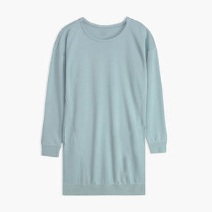 Sudadera de Moda Urbana de Manga Larga para Mujer, Corte Holgado, Cuello Redondo, Color Azul Claro, Sudadera Moderna de Talla Grande - Product Image 1