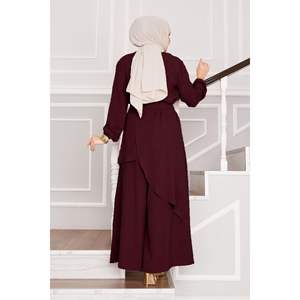 Motif décontracté Aerobin Modest Ensemble Hijab 2 pièces Bordeaux - Product Image 1