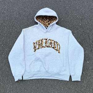 Personalizado 100% algodón de peso pesado de gran tamaño pulóver sudaderas con capucha de retazos personalizados apliques bordados hombres de talla grande conjunto con capucha - Product Image 1