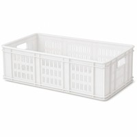 Caisses et conteneurs de stockage en plastique ventilé empilables, recyclables et durables pour fruits et légumes