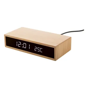 Molarm Eco-Friendly Smart Table <b>Clock</b> Wireless Bamboo <b>Alarm</b> Innovative and Sustainable Gadgets - Product Image 1