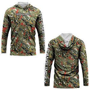 T-shirt de cyclisme à capuche personnalisé pour homme, manches longues, t-shirt d'extérieur, protection UV, vêtements de pêche, chemise à capuche de chasse, vêtements de randonnée pour homme - Product Image 4