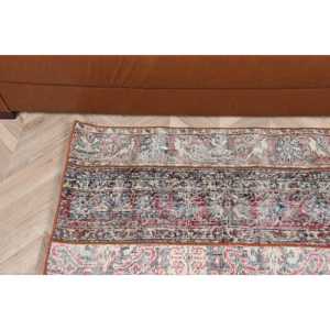 Tapis turc 2,1 x 3,9 pieds, petit tapis vintage, tapis floral rouge et bleu - Product Image 4