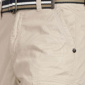 Vente en gros de shorts cargo 100% coton pour hommes, style décontracté à motif solide avec logo écologique personnalisé, à vendre - Product Image 6