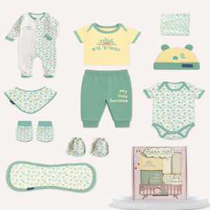 Polka Tots Pack de 10 Corazón Imprimir Jumbo Recién Nacido Regalo Cesto Set-Azul - Product Image 1