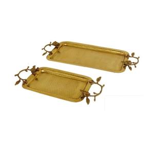 Plateau de service en laiton gaufré vintage avec motif floral pour présenter des bonbons et des collations lors d'événements religieux indiens - Product Image 4