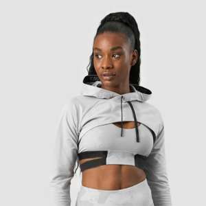 Sweat à capuche court pour femme en gros à quantité minimale de commande bas avec haut à capuche d'entraînement personnalisé avec cordon de serrage pour vêtements décontractés ou vêtements de sport - Product Image 1