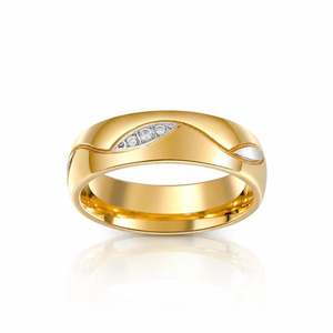 18K Gold Plated Titanium Steel Women's <b>Opening</b> <b>Ring</b>-Romantic Tarnish Free Engagement Band - Product Image 1