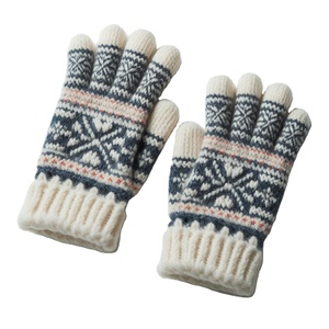 Meilleurs gants en laine mérinos rayés, tricotés à la main, luxueux, de style himalayen, doublure en polaire, compatibles avec les écrans tactiles, longueur poignet pour - Product Image 1