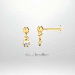 Luxe Suspendu Lunette Réglage Piercing Bijoux 10K 14K 18K Or VVS DEF Réel et Laboratoire Diamants GIA IGI Certifié En Gros - Product Image 2