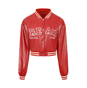 High Quality Customizable Unisex Winter Varsity Letterman Jacket Stand Collar Eco-Friendly Windproof Polyester/Cotton <b>Material</b> - Product Image 6