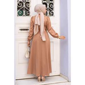 Robe Hijab à Col Chemise Vison - Product Image 2