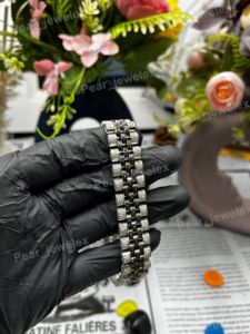Iced Out Black Moissanite Diamond Bracelet SilVer Hip Hop Bling Statement Bracelet For <b>Men</b> Every Day Wear - Product Image 4
