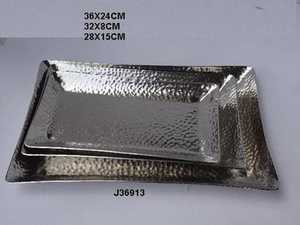 Ensemble de plateaux en métal contemporains faits à la main Acube Industries impression numérique présentoir à bougies élégant décoration de la maison servant - Product Image 2