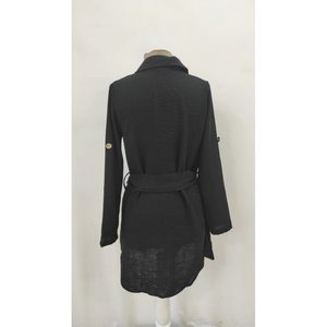 Vestido Mini de Lino Importado para Mujer de Jane's, con Mangas Largas, Cuello con Solapa, Botones Delanteros y Cintura Ajustada - Modelo 31355 - Product Image 6
