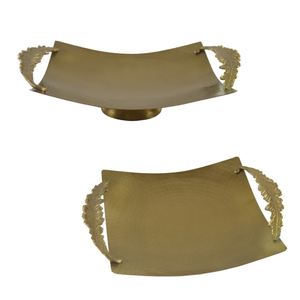 Bandeja de servicio decorativa de alto rango para cocina casera, hoteles y restaurantes, exportador y fabricante, bandeja de metal elegante. - Product Image 3