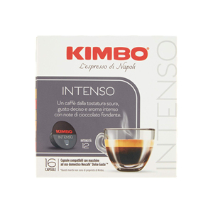 Kimbo Intenso Dolce Gusto <strong>Capsules</strong> 112g available for sale with intense dark roast and <strong>cocoa</strong> notes - Product Image 4