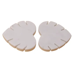 Dessous de verre en marbre avec logo personnalisé Dessous de verre rond en céramique avec or peint d'Inde - Product Image 3