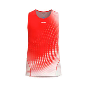 Singlet de course professionnel pour homme DAWN Rouge - Tricoté 100% polyester avec impression par sublimation - Product Image 3