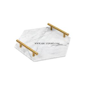 Plateau de vaisselle de serveur de nourriture de Table décorative de Logo personnalisé de conception fantastique avec des poignées de concepteur de feuille - Product Image 6